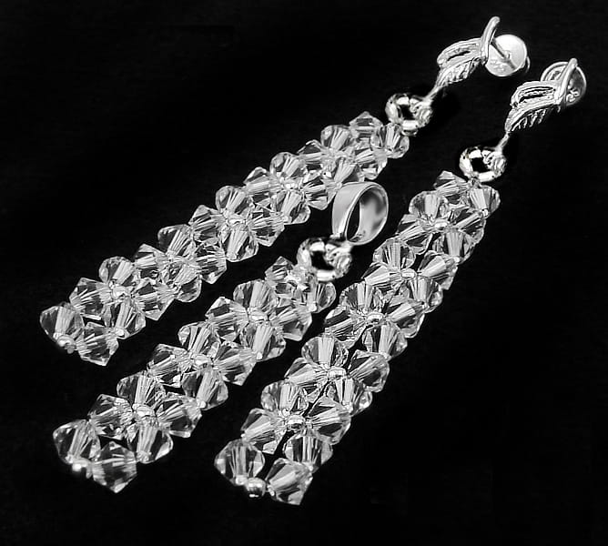 komplet z oryginalnymi kryształkami Crystal