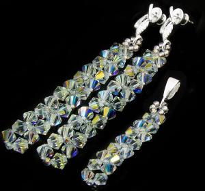 opalizujący komplet z kryształkami Crystal AB