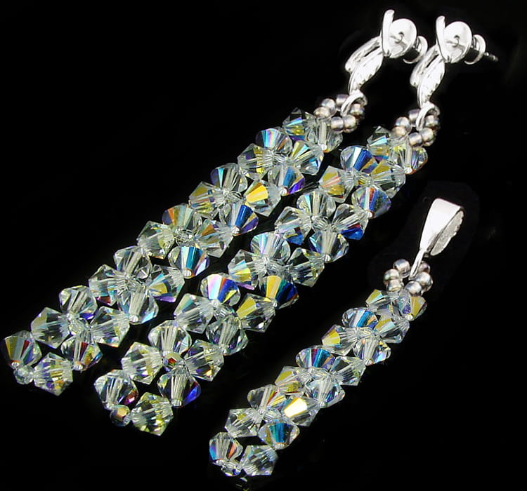 opalizujący komplet z kryształkami Crystal AB