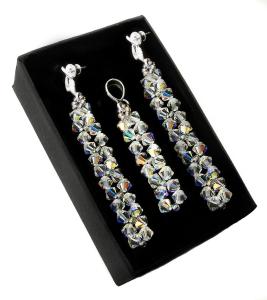 opalizujący komplet z kryształkami Crystal AB
