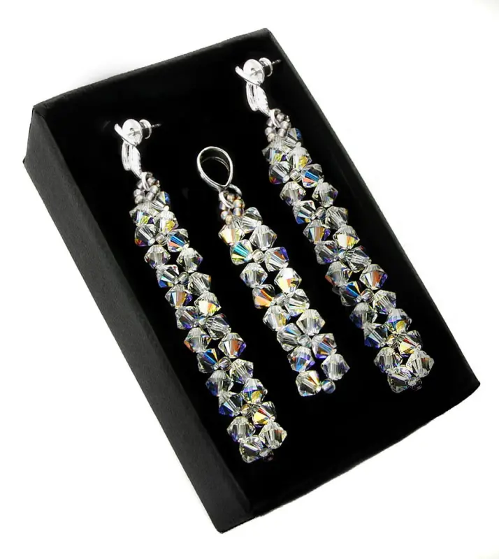 opalizujący komplet z kryształkami Crystal AB