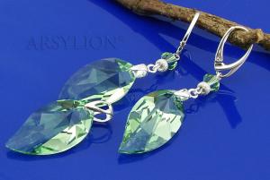 zielony komplet z oryginalnymi kryształami new leaf light peridot