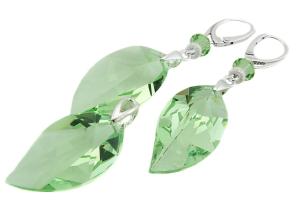 zielony komplet z oryginalnymi kryształami new leaf light peridot