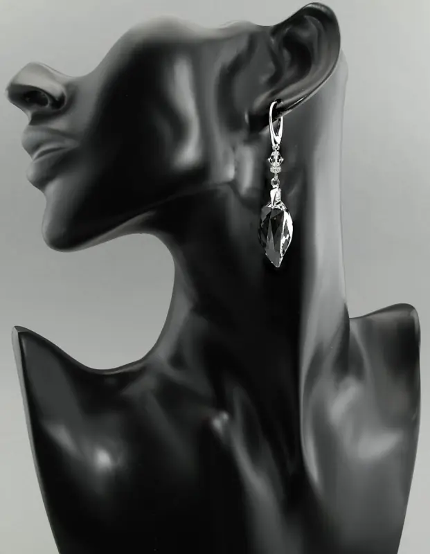 kolczyki z oryginalnymi kryształami new leaf Crystal
