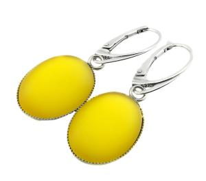 ARSYLION żółte kolczyki z kaboszonami Lunasoft lemon 405