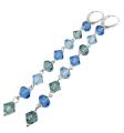 srebrne długie kolczyki z kryształkami sapphire łańcuszki