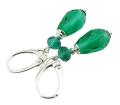 zielone kolczyki emerald krople jablonex