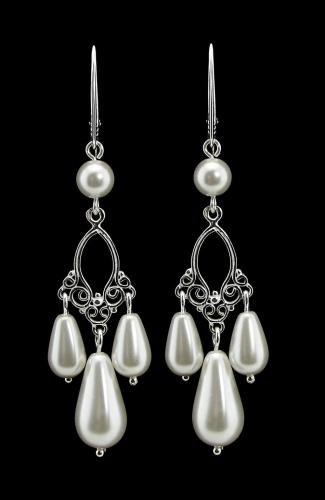 kolczyki effect white krople oryginalne perełki PRECIOSA