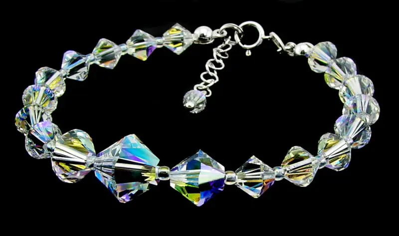 mieniąca bransoletka z oryginalnymi kryształkami bicone crystal ab