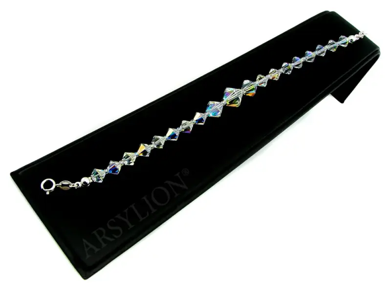 mieniąca bransoletka z oryginalnymi kryształkami bicone crystal ab