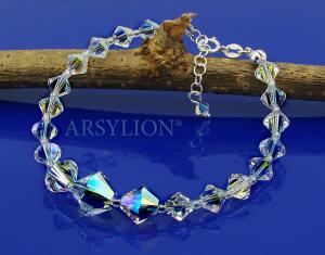 mieniąca bransoletka z oryginalnymi kryształkami bicone crystal ab