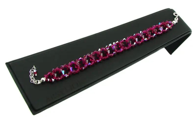 błyszcząca różowa bransoletka z kryształków fuchsia glitter