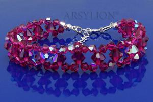 błyszcząca różowa bransoletka z kryształków fuchsia glitter