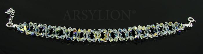mieniąca bransoletka z oryginalnymi kryształkami bicone crystal ab