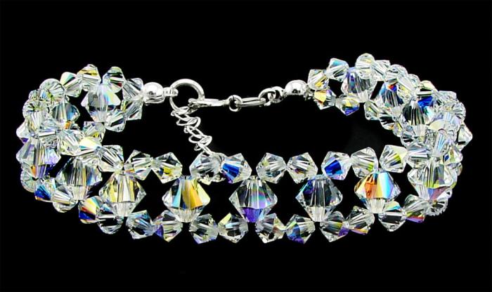 mieniąca bransoletka z oryginalnymi kryształkami bicone crystal ab