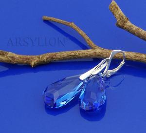 szafirowe kolczyki teardrop medium sapphire jablonex