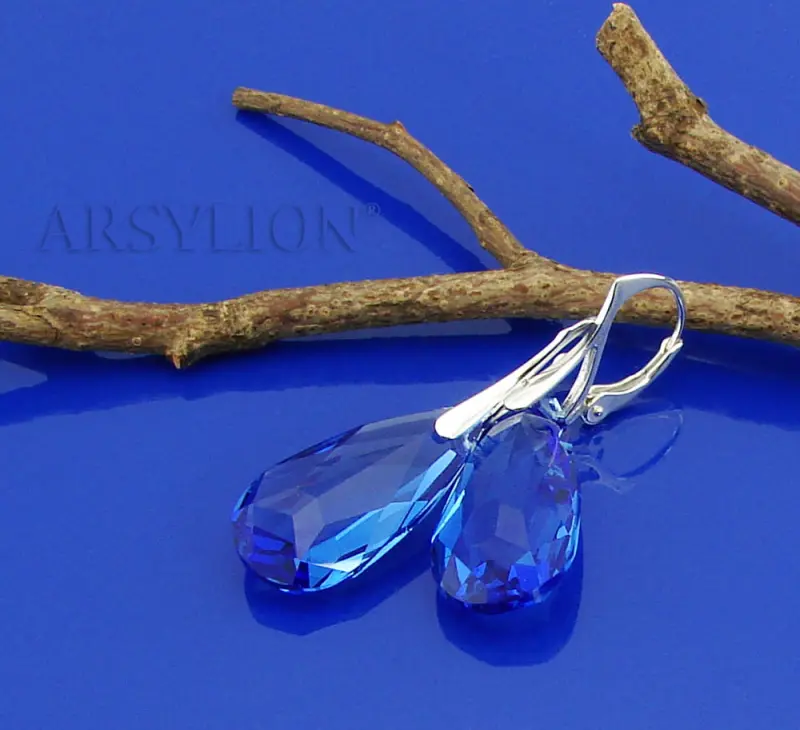 szafirowe kolczyki teardrop medium sapphire jablonex