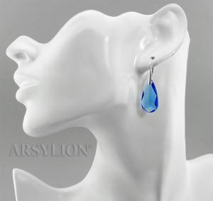 szafirowe kolczyki teardrop medium sapphire jablonex