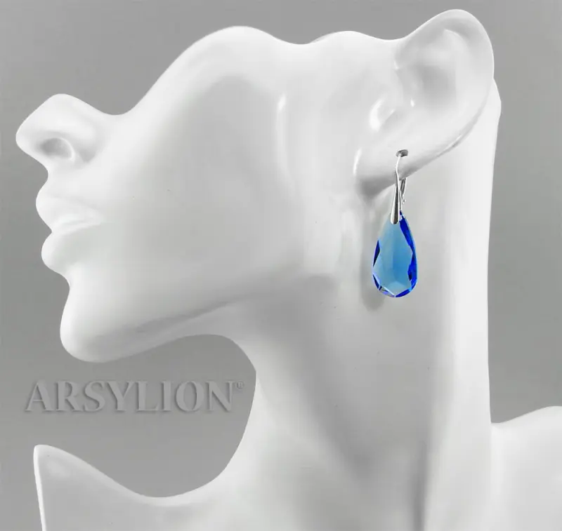 szafirowe kolczyki teardrop medium sapphire jablonex