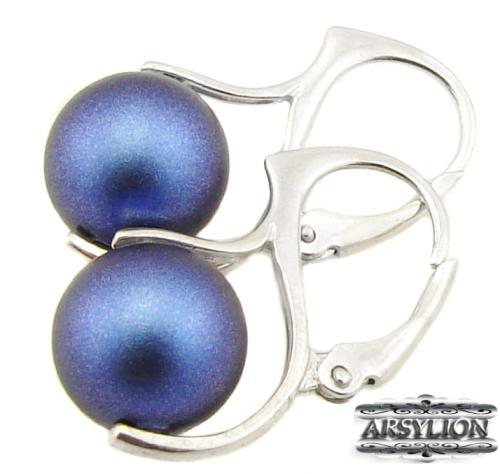 Kolczyki perła kryształ Swarovski Elements Iridescent Dark Blue
