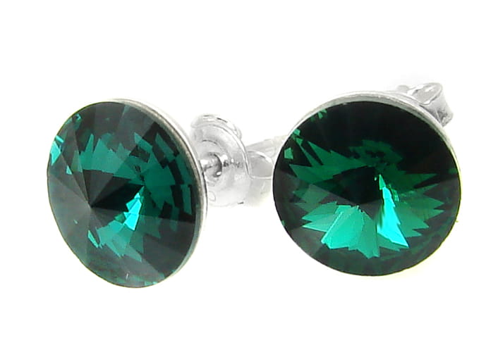 zielony komplet z oryginalnymi kryształkami rivoli kolor emerald szmaragdowy