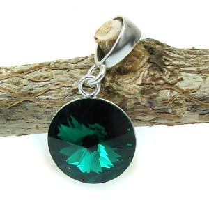 zielony komplet z oryginalnymi kryształkami rivoli kolor emerald szmaragdowy