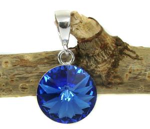 szafirowy komplet z oryginalnymi kryształkami rivoli kolor sapphire