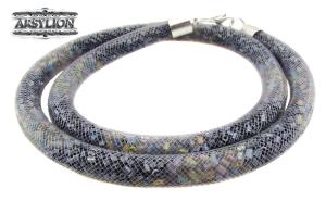 ARSYLION szaro grafitowy naszyjnik siatka jubilerska 1042