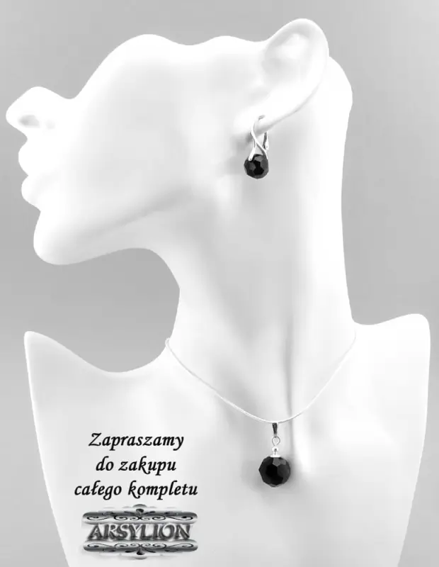 Komplet kryształ Swarovski Elements Jet