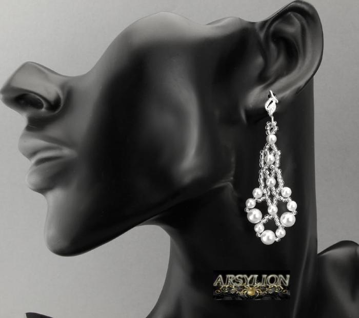 Kolczyki perła Swarovski Elements White