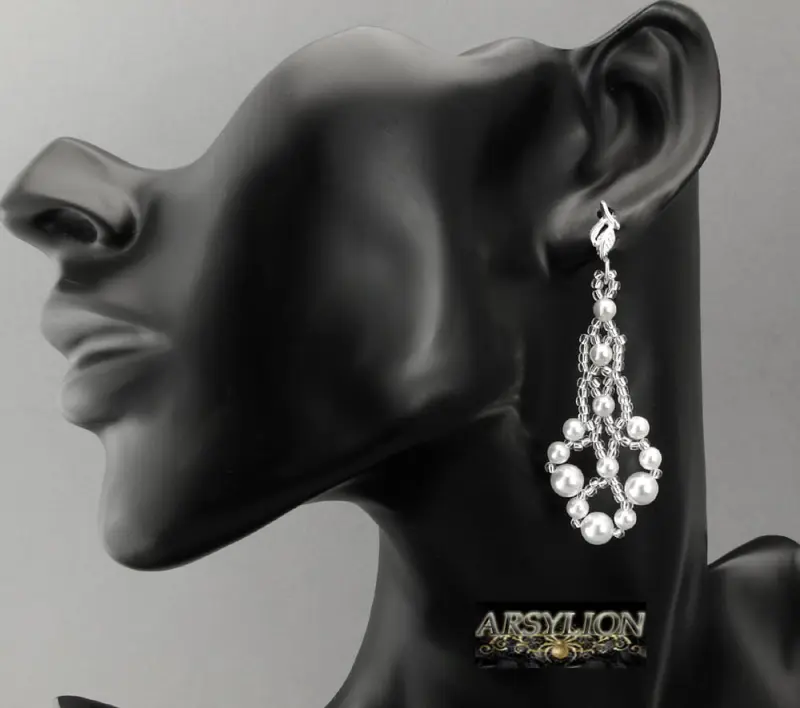 Kolczyki perła Swarovski Elements White