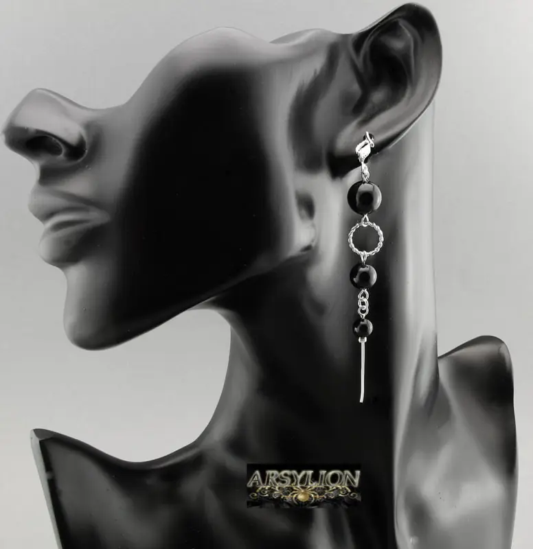 Kolczyki perła Swarovski Elements Mystic Black