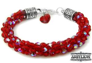 ARSYLION czerwona ruby bransoletka Swarovski Siam 785