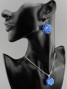 Komplet kryształ Swarovski Elements Blue AB