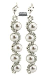 Kolczyki perła Swarovski Elements Light Grey