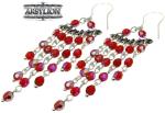 ARSYLION czerwone kolczyki Light Siam Ruby AB 926