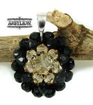 ARSYLION czarna zawieszka z Swarovski Golden Shadow 897