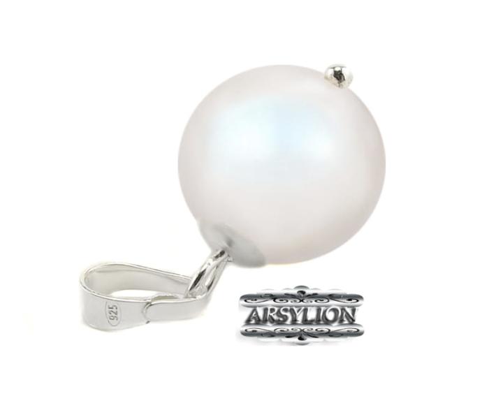 Zawieszka perła kryształ Swarovski Elements Pearlescent White
