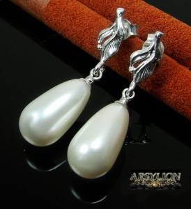 Kolczyki perła Swarovski Elements White
