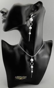 Komplet perła Swarovski Elements White