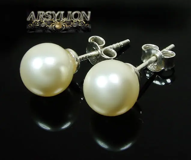 Kolczyki perła Swarovski Elements Cream
