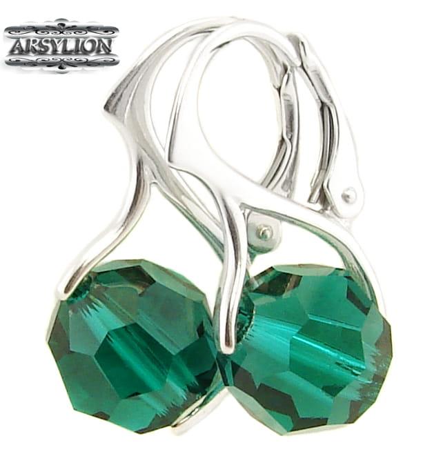 Kolczyki kryształ Swarovski Elements Emerald