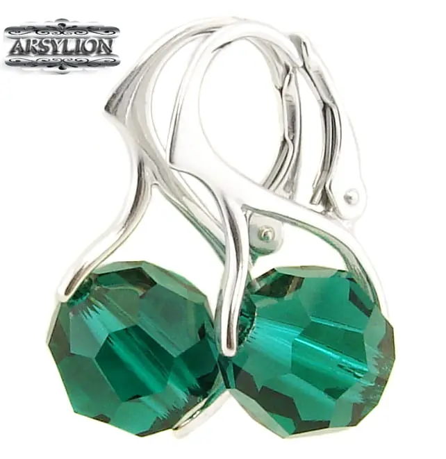 Kolczyki kryształ Swarovski Elements Emerald