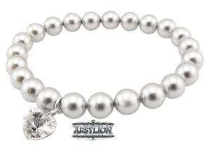 Bransoletka perła Swarovski Elements Light Grey