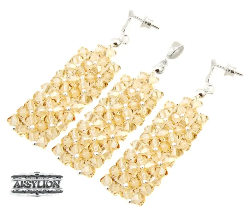 Komplet kryształ Swarovski Elements Golden Shadow