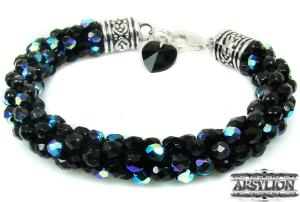 ARSYLION bransoletka czarna Jet AB z kryształkiem 421