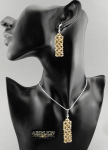 Komplet kryształ Swarovski Elements Golden Shadow
