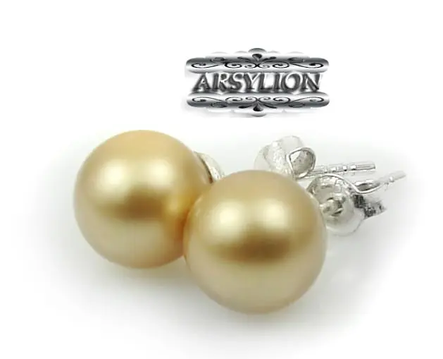 Kolczyki perła kryształ Swarovski Elements Vintage Gold