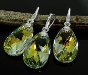komplet z oryginalnymi kryształami kolor Crystal AB