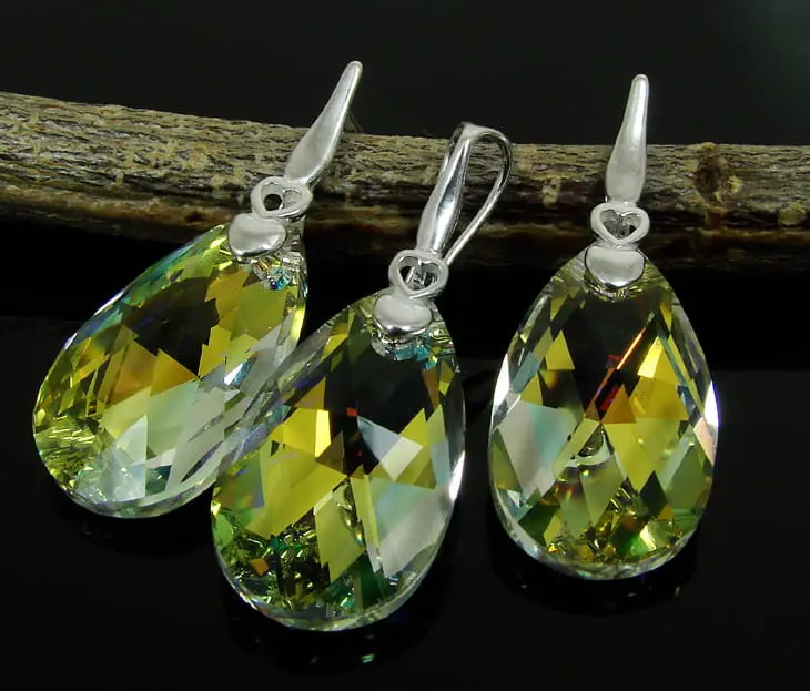komplet z oryginalnymi kryształami kolor Crystal AB